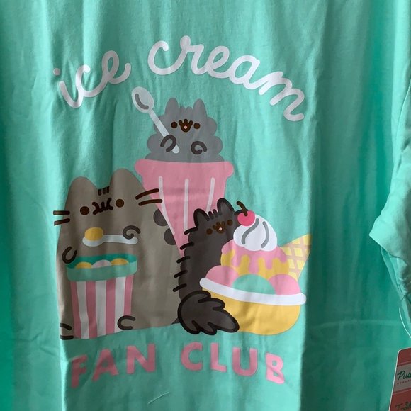 PUSHEEN CAT Ice Cream Fan Club T-Shirt Sz M - Picture 2 of 4